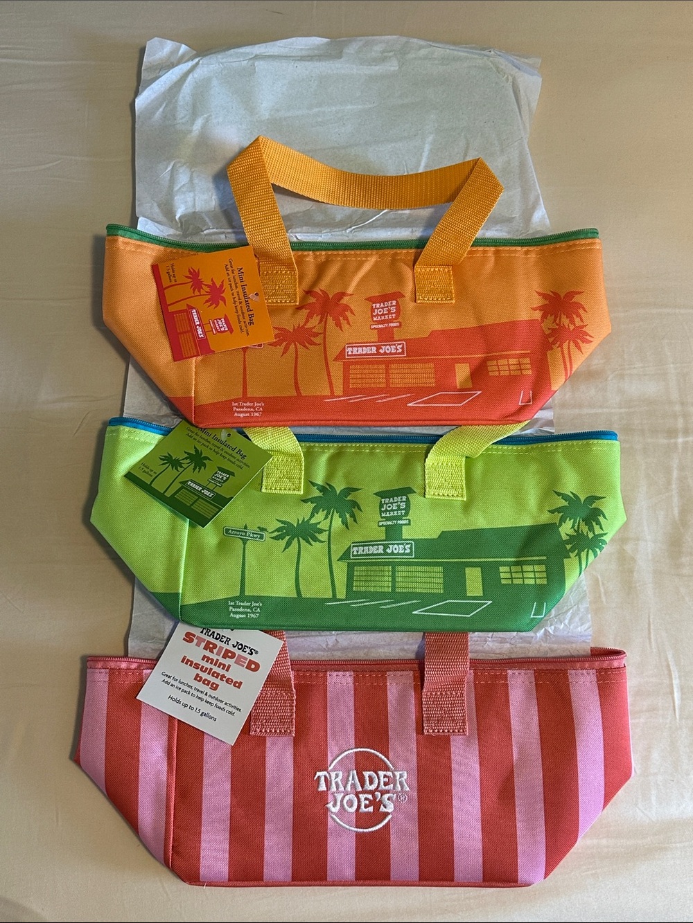 NWT Set of 3 Trader Joe's Mini Insulated Bags